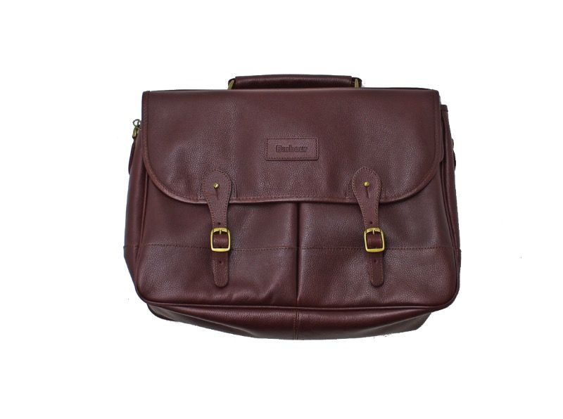 Портфель Barbour Leather Briefcase Dark Brown