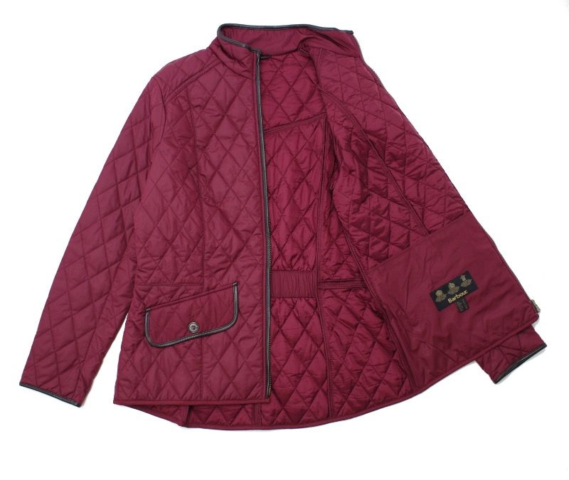 Barbour burgundy cheap quilted jacket