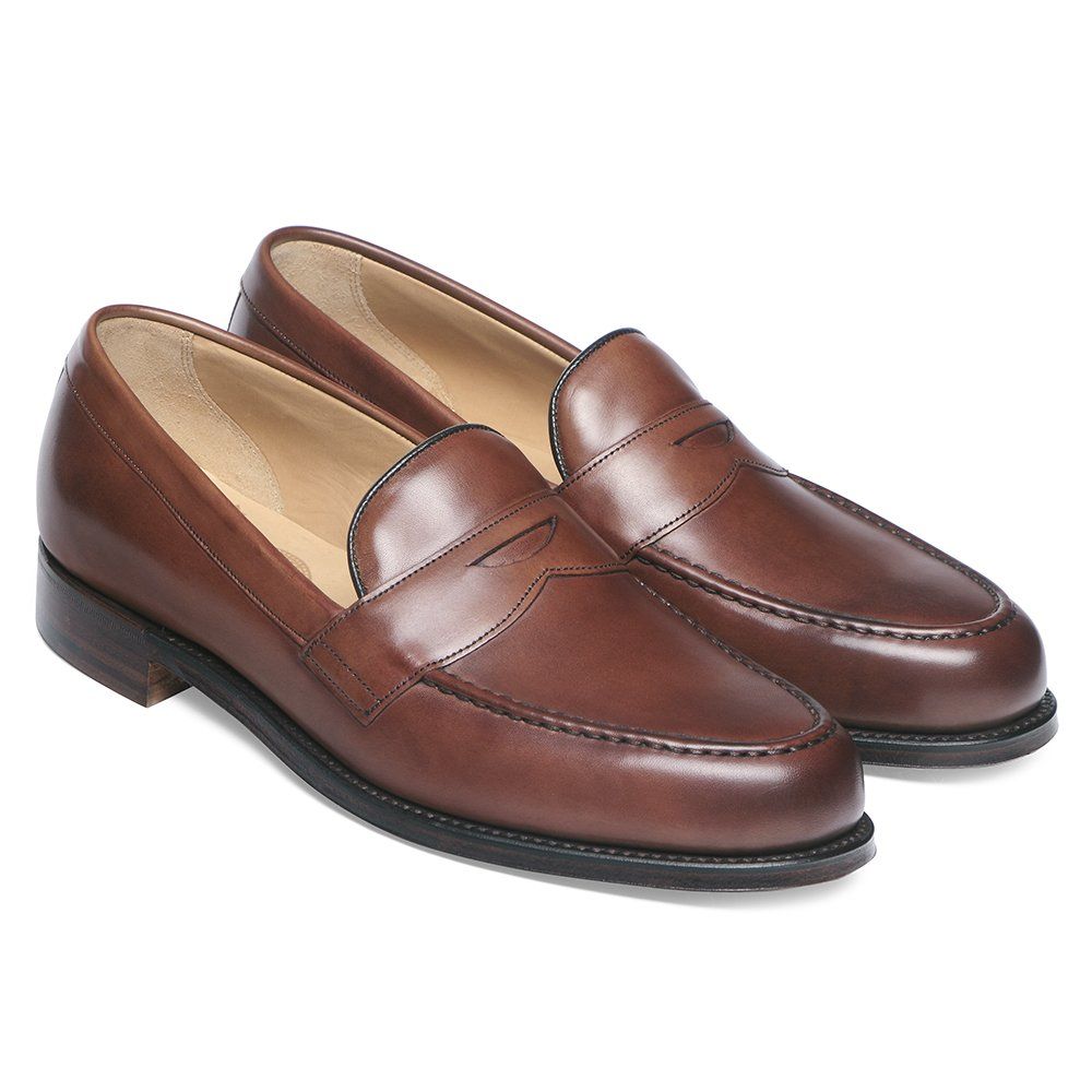Joseph Cheaney Hudson Penny Loafer In Conker Calf Leather