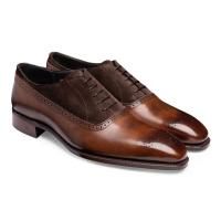 Joseph Cheaney Lancaster Punch Capped Oxford in Bronzed Espresso Calf Leather