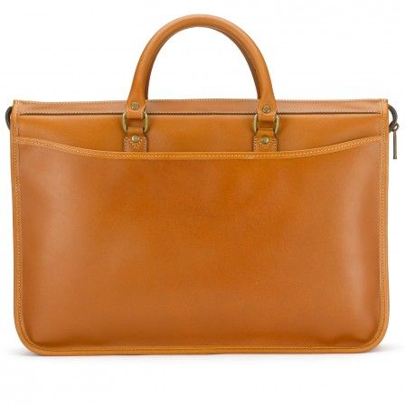 Tusting Marston Briefcase In Caramel Saddle Leather