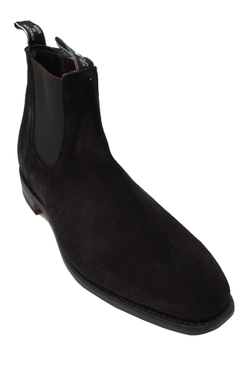 Обувь большого размера R.M. Williams Comfort Craftsman Chelsea Black Suede