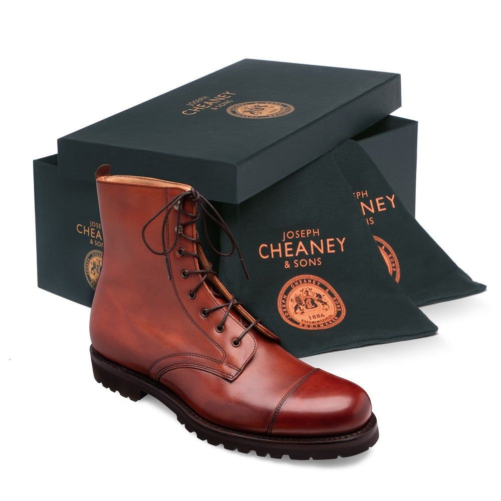 cheaney trafalgar capped derby boot