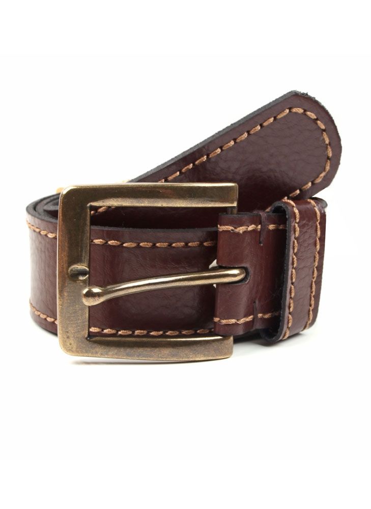 Dents Single Keeper Casual Leather Belt In Brown