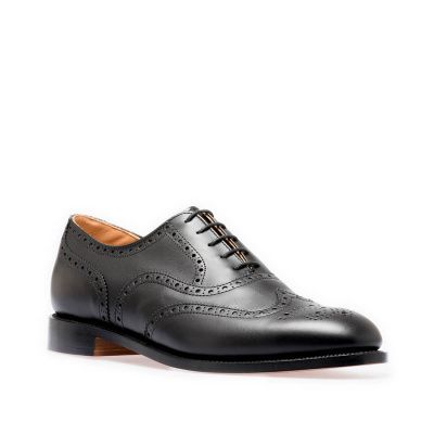 NPS Shoes Churchill 5 Eye Brogue Oxford in Black
