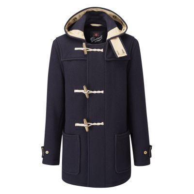 Gloverall Monty Mid Length Coat in Navy